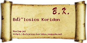 Bölcsics Koridon névjegykártya